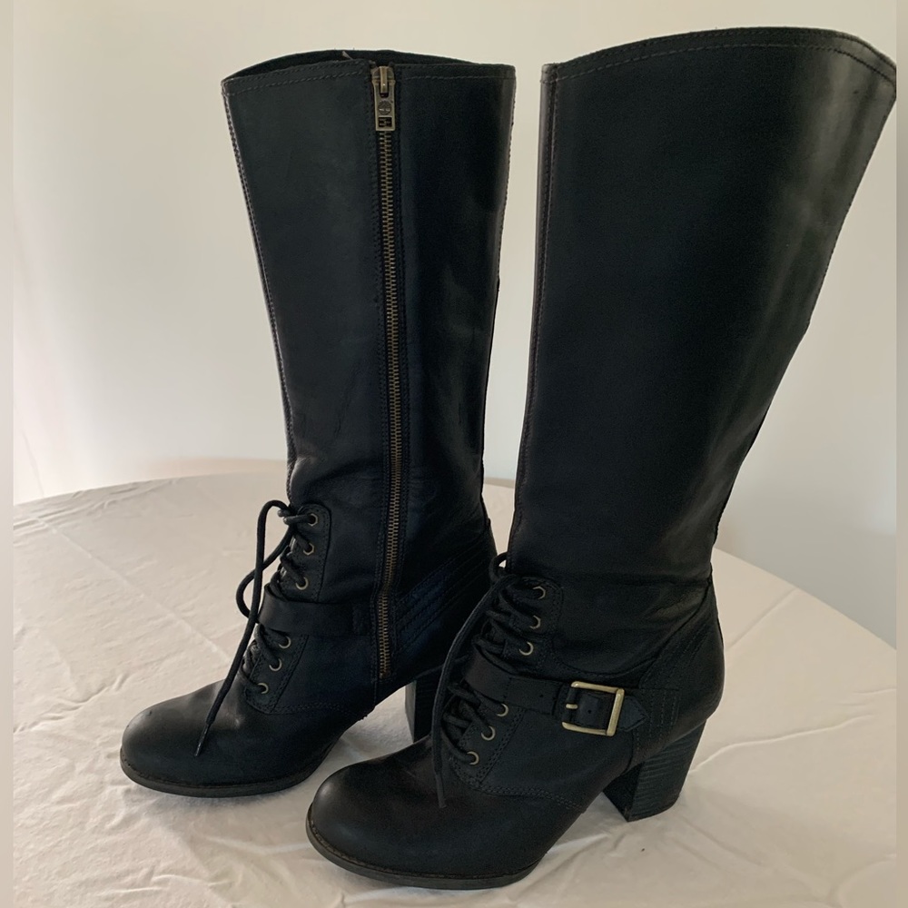 Timberland Earthkeepers Trenton Waterproof Lace Up Tall Boots Black Sz W 9